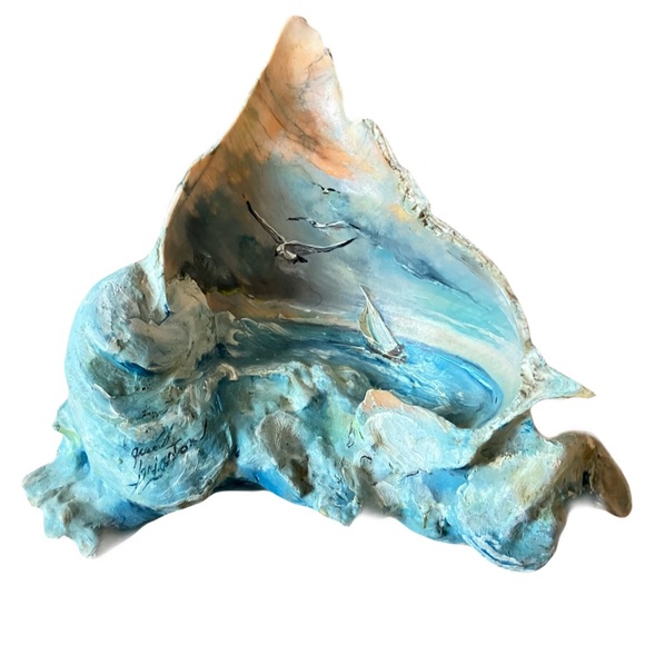 Original Signed Art, Holden Beach N.C. Painted Shell Clusters, Set of 2 - Picture 8 of 13